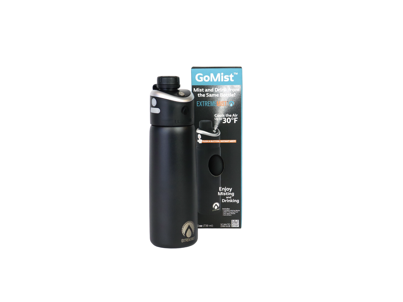 Image of ExtremeMist GoMist Misting & Drinking Bottle (Midnight Black) ID 860007293467