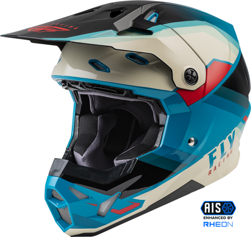 Image of FLY Racing Formula CP Rush Black Stone Dark Teal Offroad Helmet Talla S