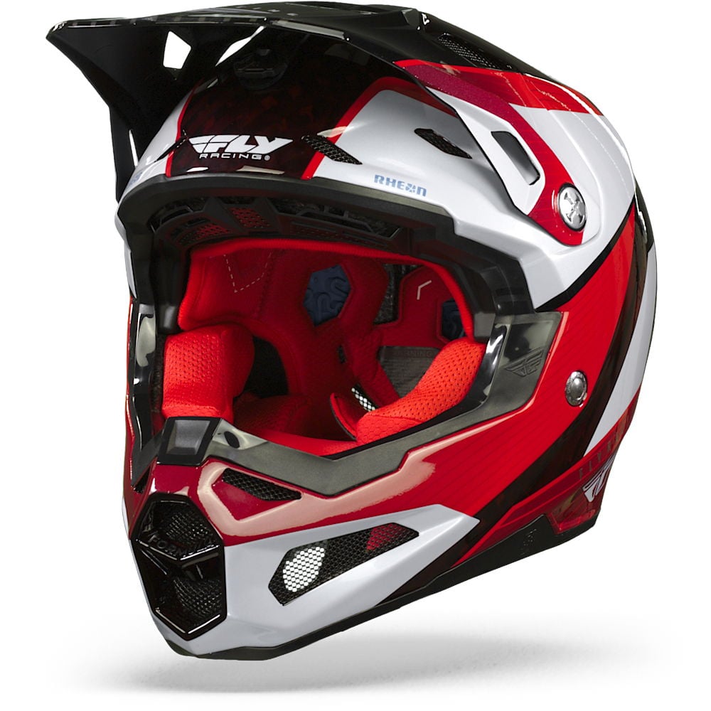 Image of FLY Racing Formula Carbon Prime Red White Red Carbon Offroad Helmet Size L EN