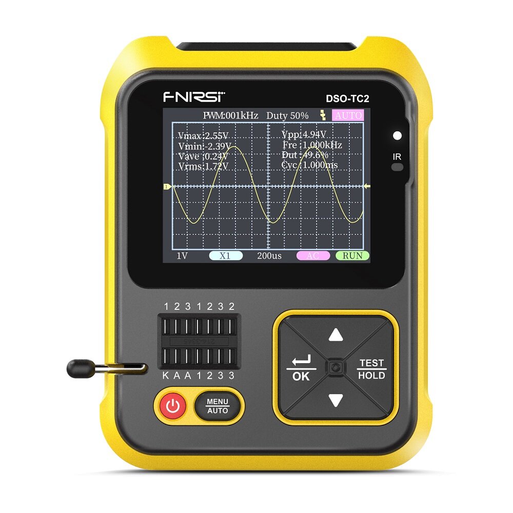 Image of FNIRSI DSO-TC2 Handheld Digital Oscilloscope LCR Meter Graphic Display Transistor Tester 24-inch TFT Color Screen LED B