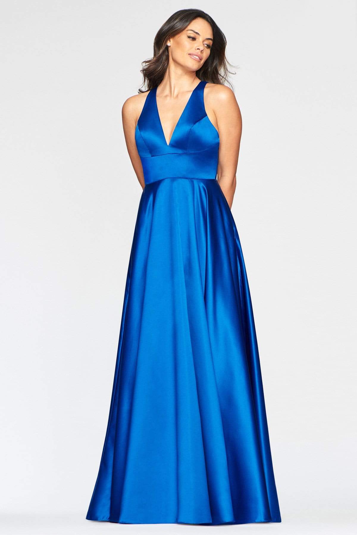 Image of Faviana - S10440 Plunging Halter A-Line Gown with Slit