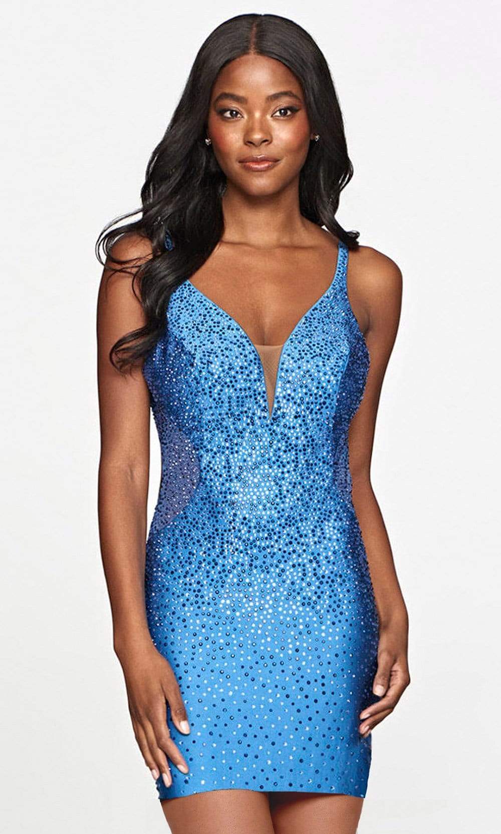 Image of Faviana - S10623 Beaded Plunging Cocktail Dress