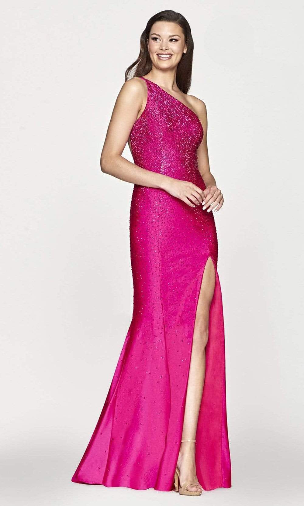 Image of Faviana - S10632 Beaded One Shoulder Gown