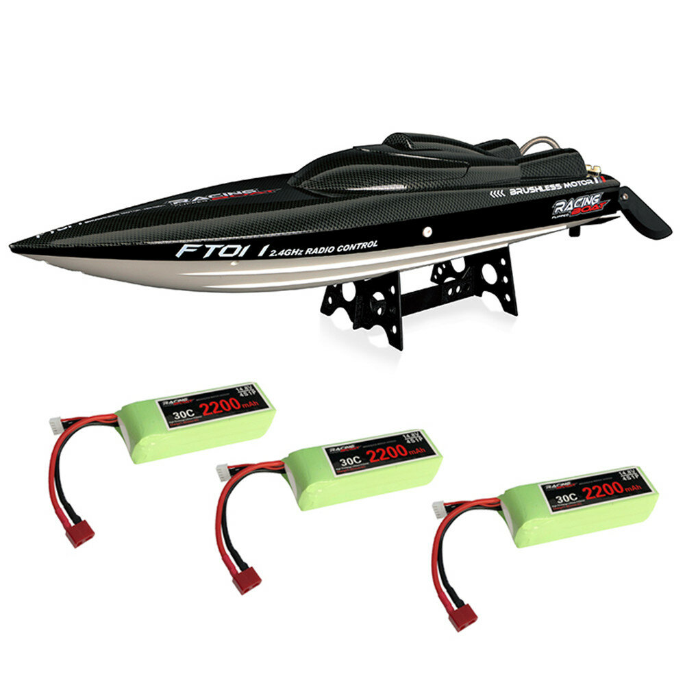 Image of Feilun FT011 Several Battery 65CM 24G 50km/h Brushless RC Boat High Speed Model with Water Cooling System Toys