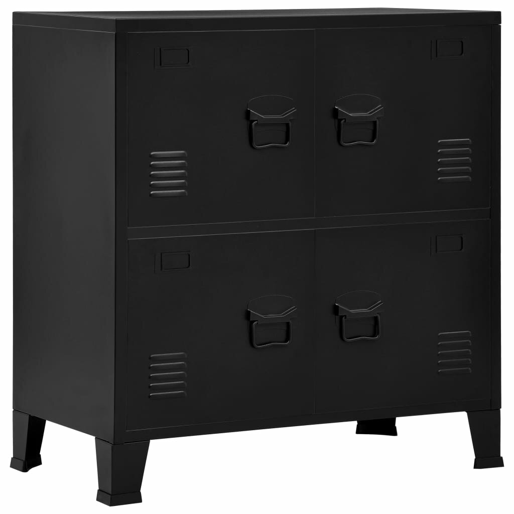 Image of Filing cabinet with 4 doors industrial 75x40x80 cm steel black