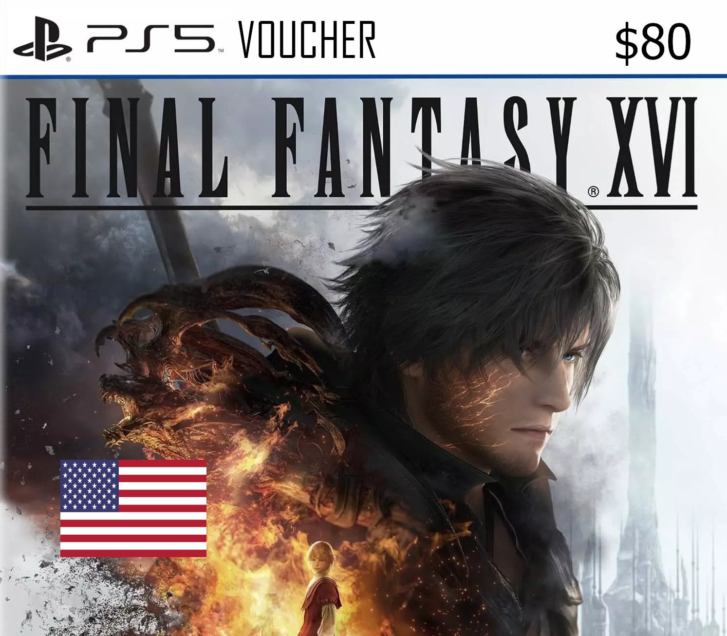 Image of Final Fantasy XVI US PlayStation Network Card $80 TR