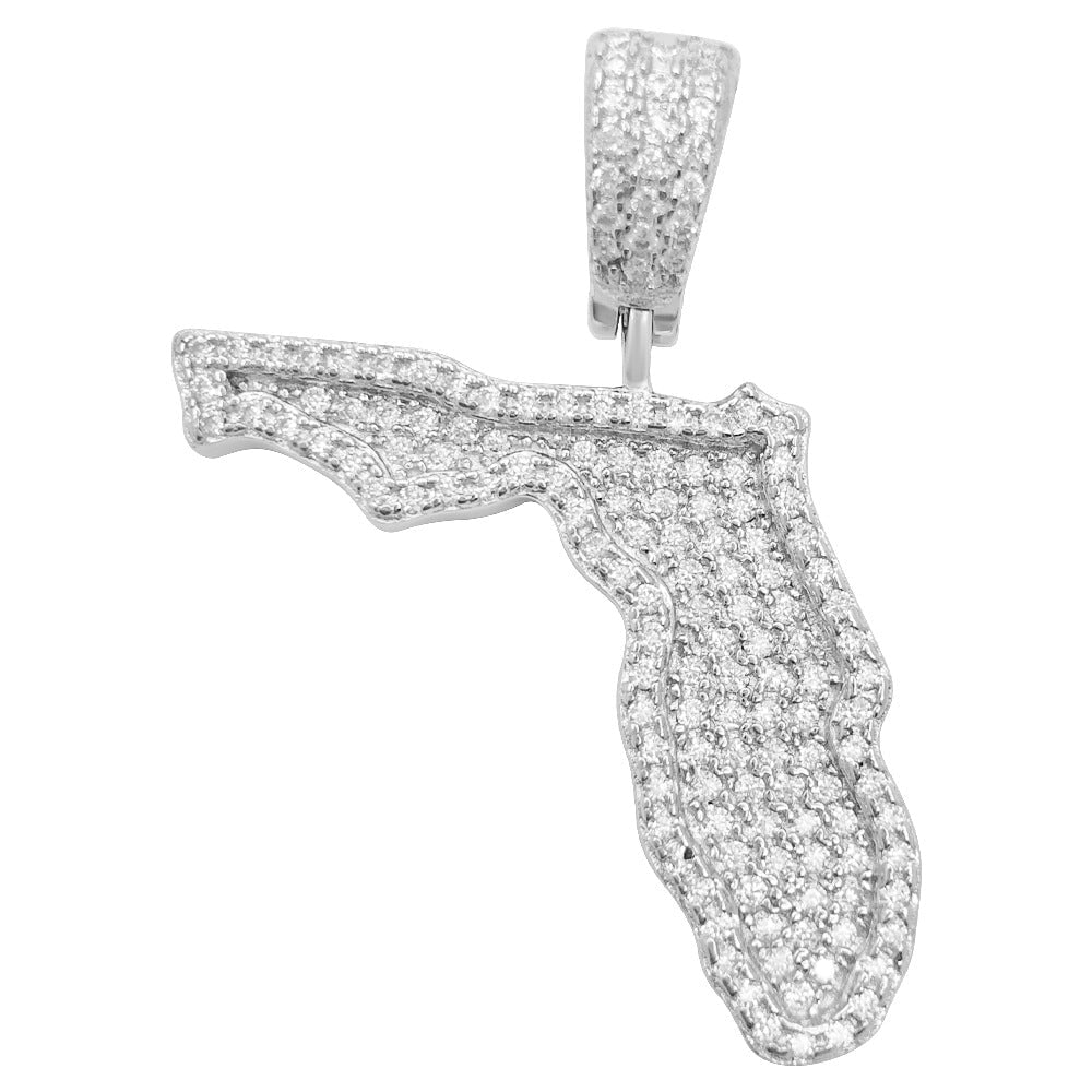 Image of Florida State 80 Carat VVS Moissanite Pendant 925 Sterling Silver ID 42261428437185