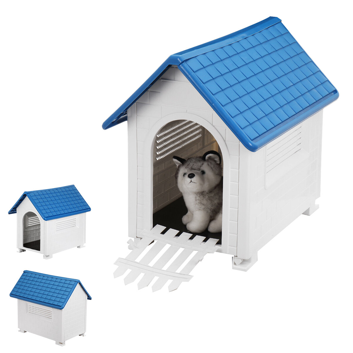 Image of Foldable Plastic Pets Dogs Houses Cages Small Outdoors Waterproof Warm Removable Washable With Kennels