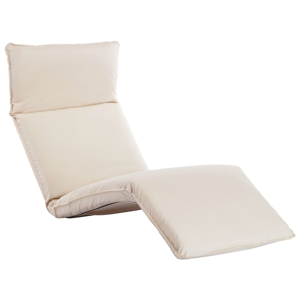 Image of Foldable Sunlounger Oxford Fabric Cream White