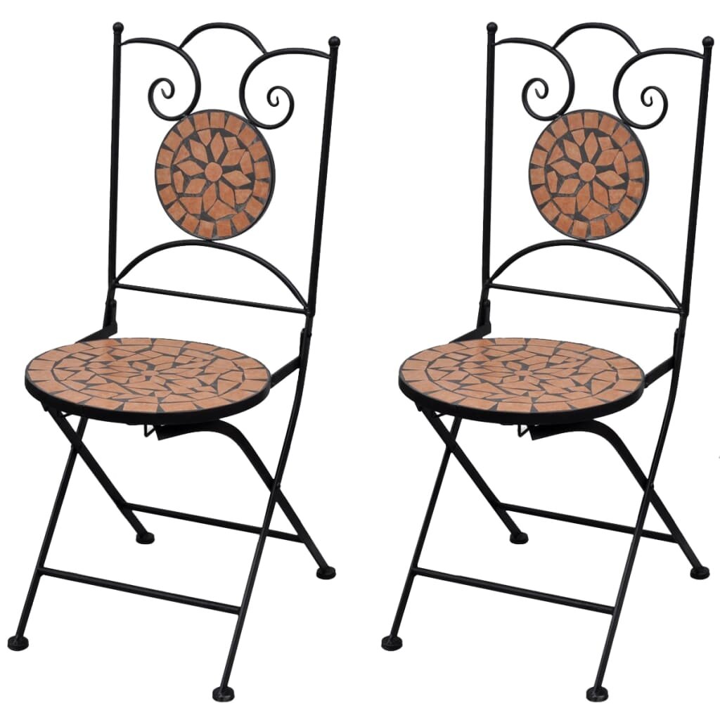 Image of Folding Bistro Chairs 2 pcs Ceramic Terracotta
