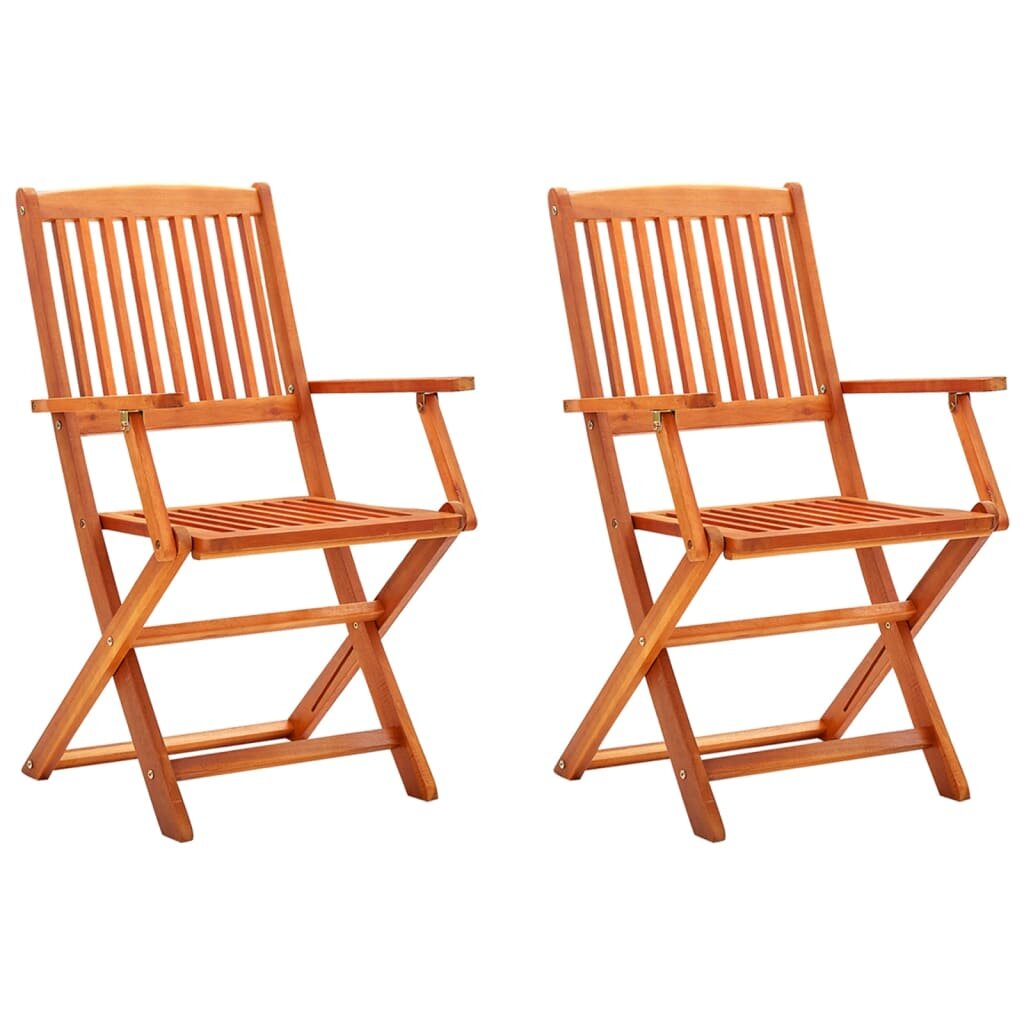 Image of Folding Garden Chairs 2 pcs Solid Eucalyptus Wood