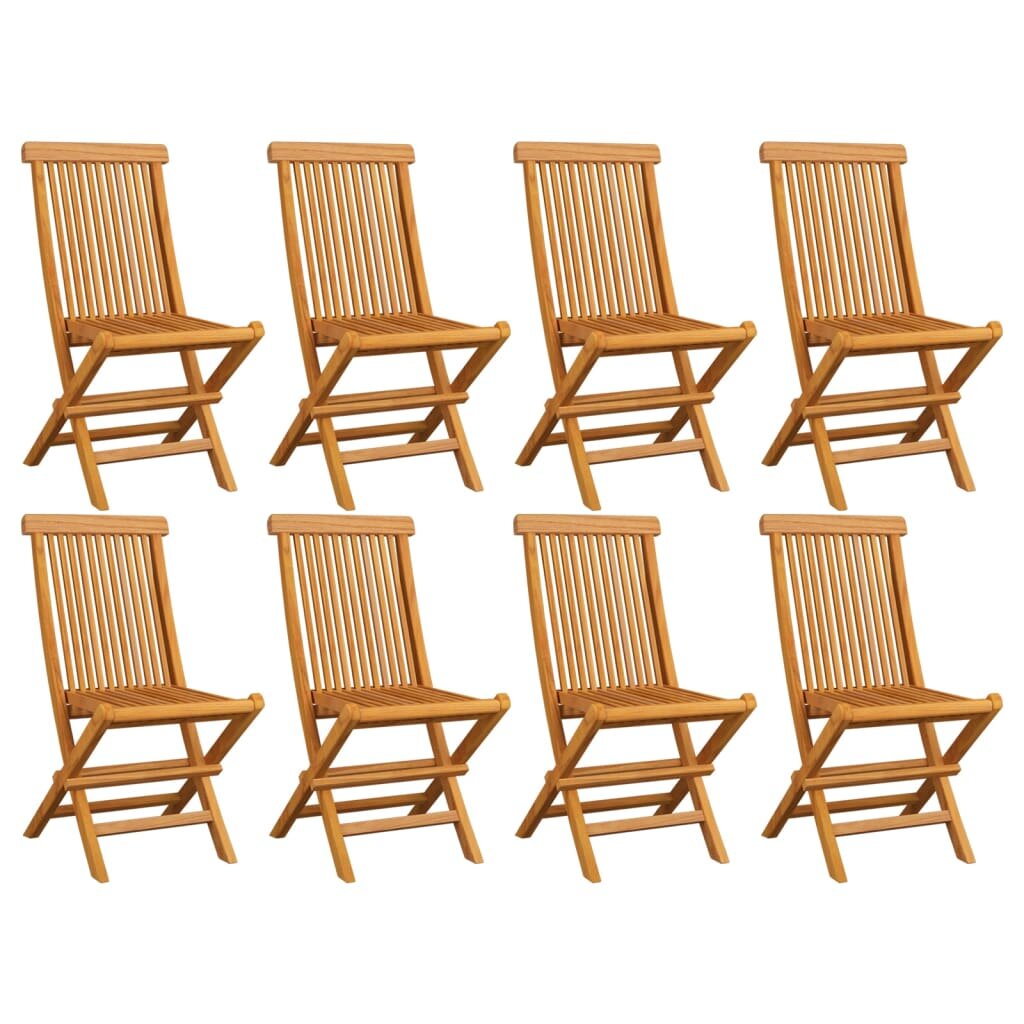 Image of Folding Garden Chairs 8 pcs Solid Teak Wood