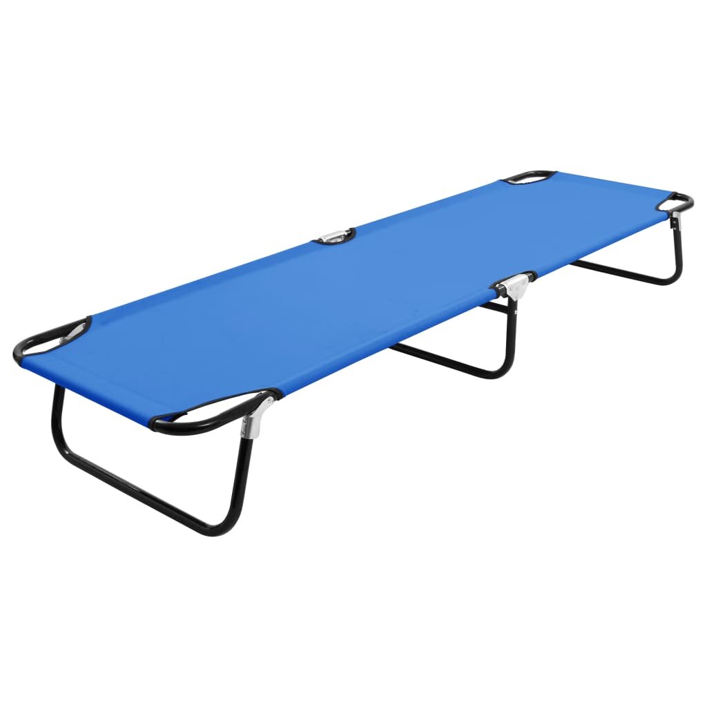 Image of Folding Sun Lounger Blue Steel