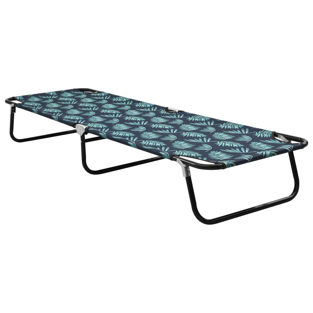 Image of Folding Sun Lounger Steel Leaf Pattern