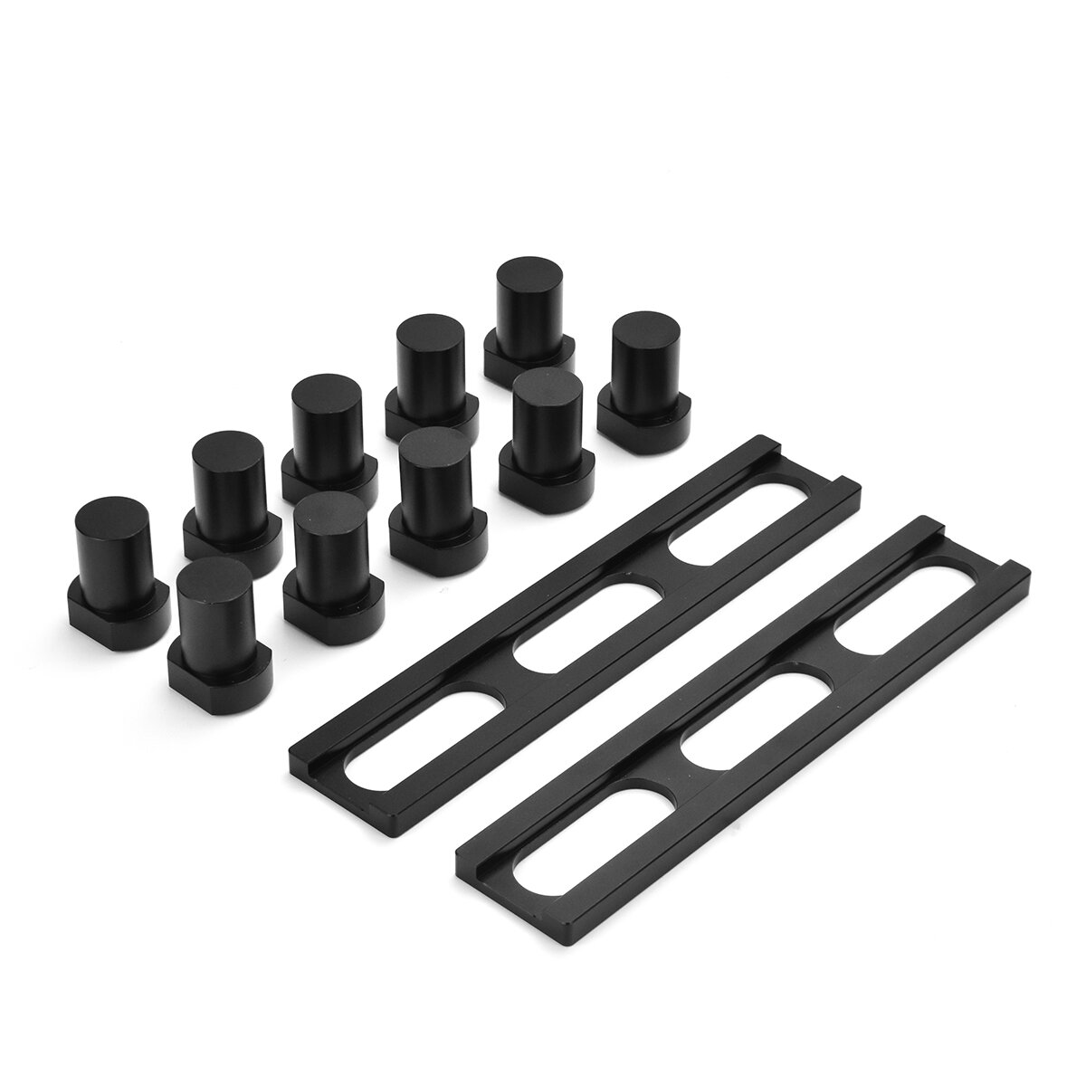 Image of Fonson Woodworking Planing Stop with 10pcs Dog Hole Bench Dog Clamp Desktop Tenon Workbench Table Accessories