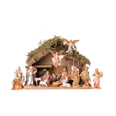 Image of Fontanini 16 Piece Nativity Set with Italian Stable - 5" Scale