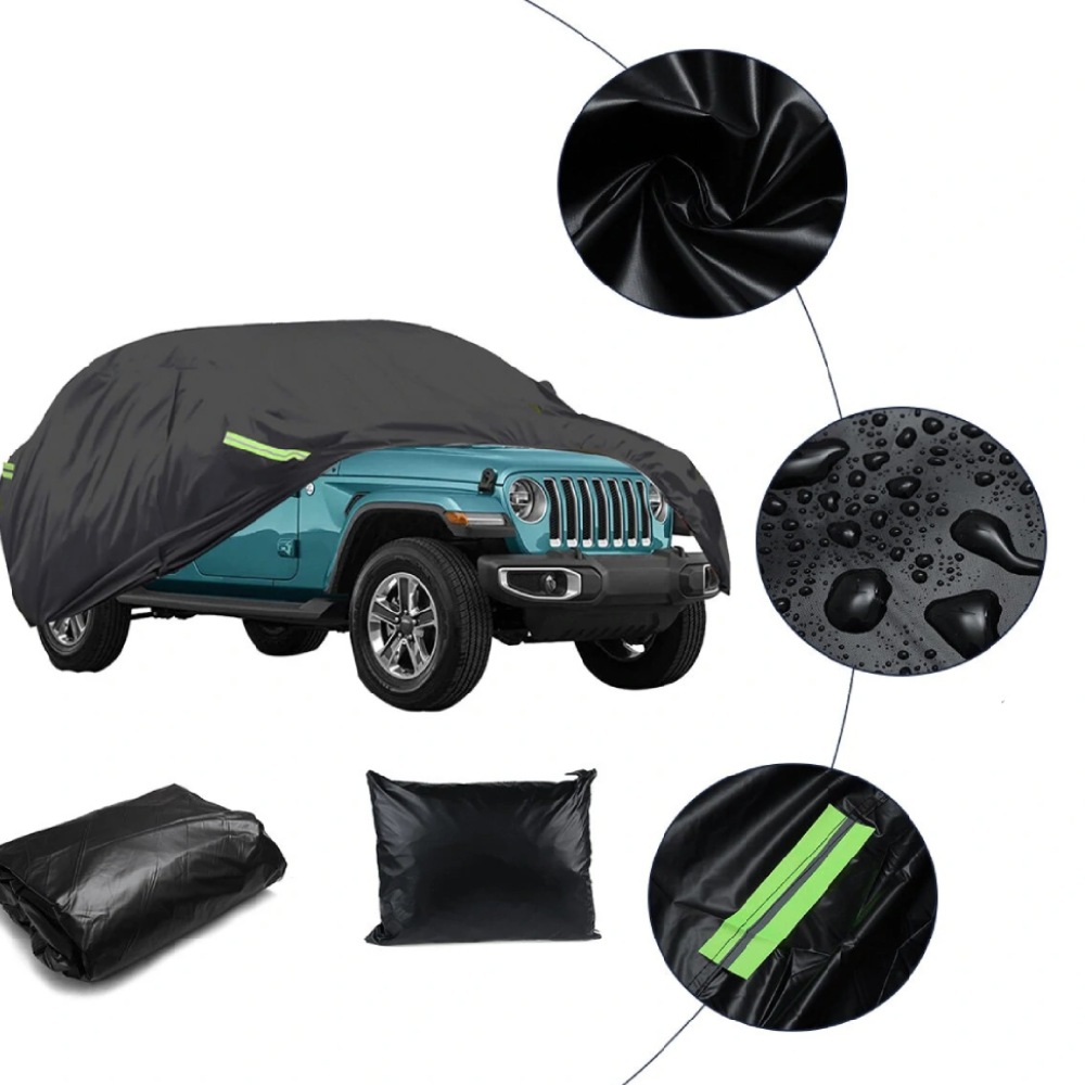 Image of For Jeep Wranglers Universal Full Car Cover Outdoor Sun UV Snow Dust Rain Resistant