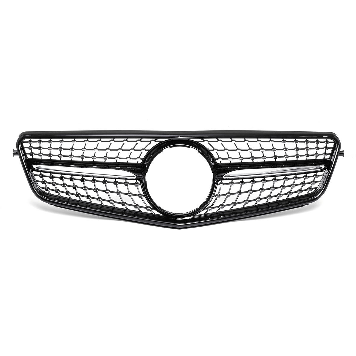 Image of For Mercedes Benz C-Class W204 2008-2014 Front Grille Glossy Black Diamond Style