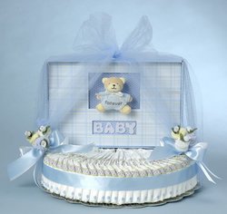 Image of Forever Baby Book Boy Diaper Cake Gift