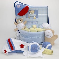 Image of Forever Baby Book Towel & Baby Blanket Cake - Boy