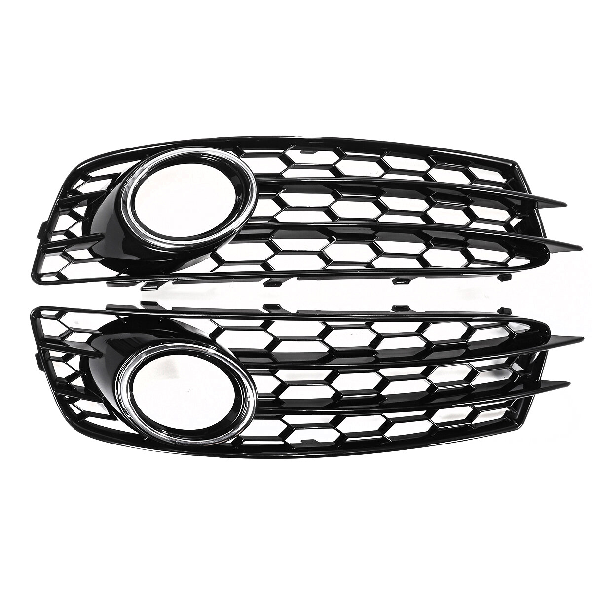 Image of Front Fog Light Lamp Grille Grill Cover Honeycomb HexChrome Silver For Audi A3 8P S-Line 2009-2012