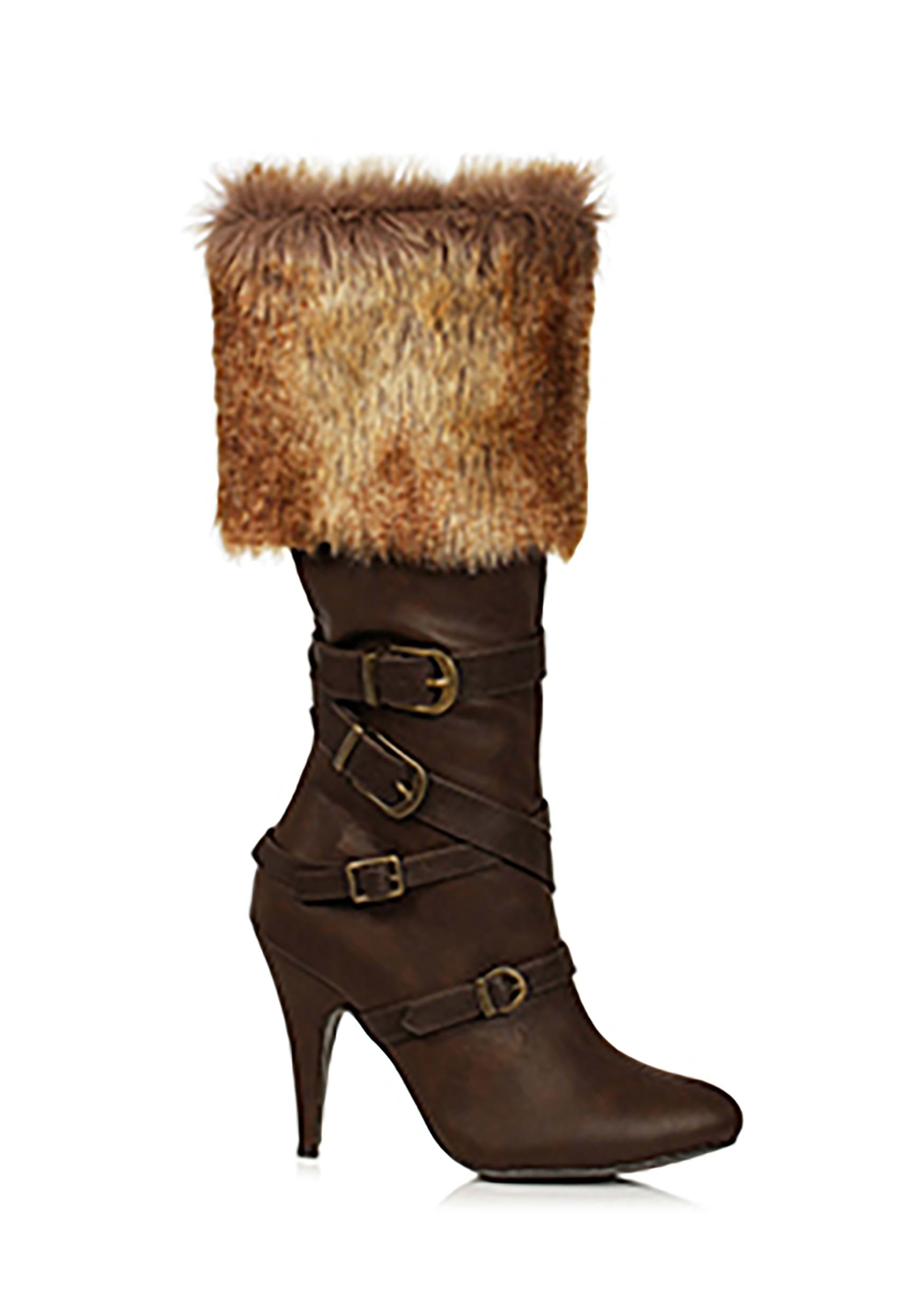Image of Fur Trimmed Women's Viking Boots ID EE417GRETABR-6