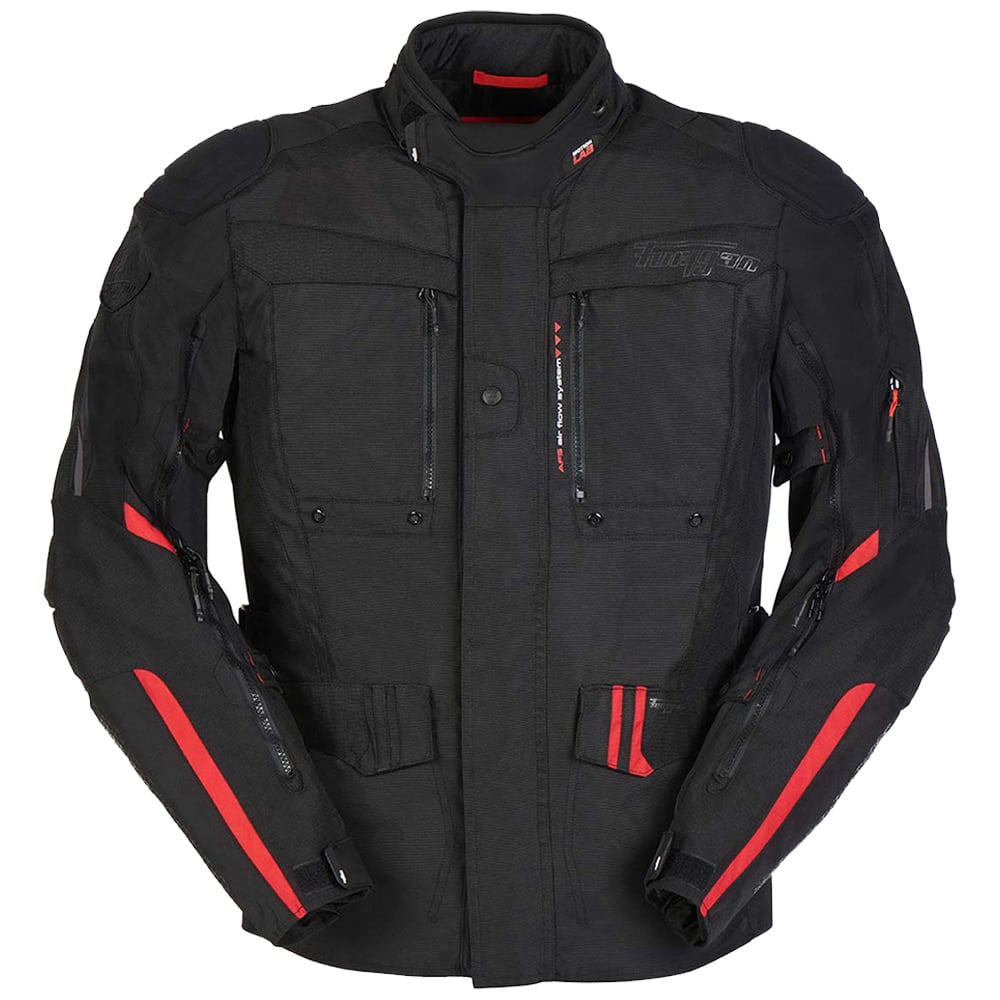 Image of Furygan Explorer Jacket Black Red Size 2XL EN