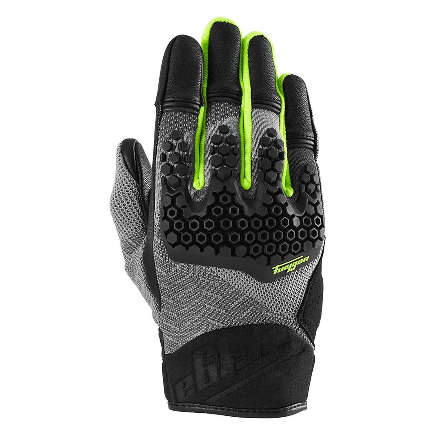 Image of Furygan Jack Gloves Black Grey Yellow Fluo Größe M