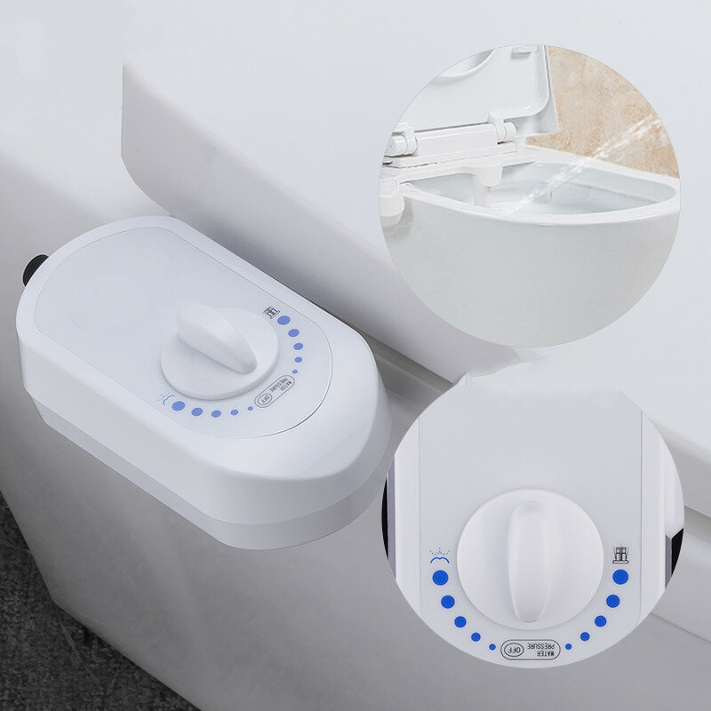 Image of G1/2" 15/16" Toilet Seat Attachment Bathroom Water Spray Non-Electric Mechanical Portable Bidet Single/Double Head