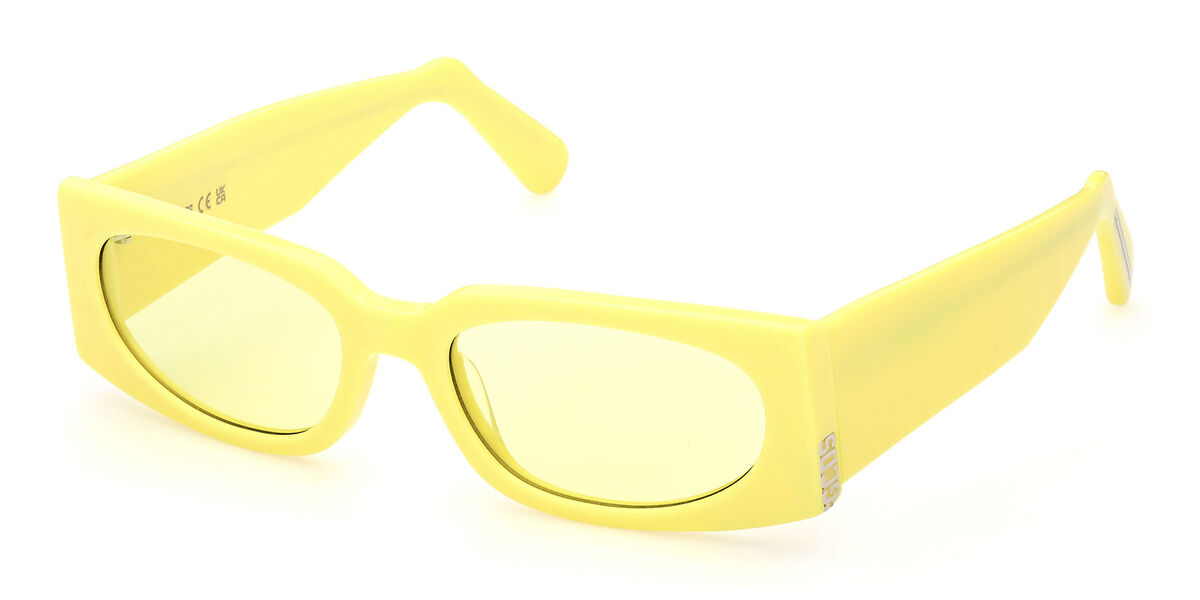 Image of GCDS GD0016 39E Óculos de Sol Amarelos Masculino BRLPT