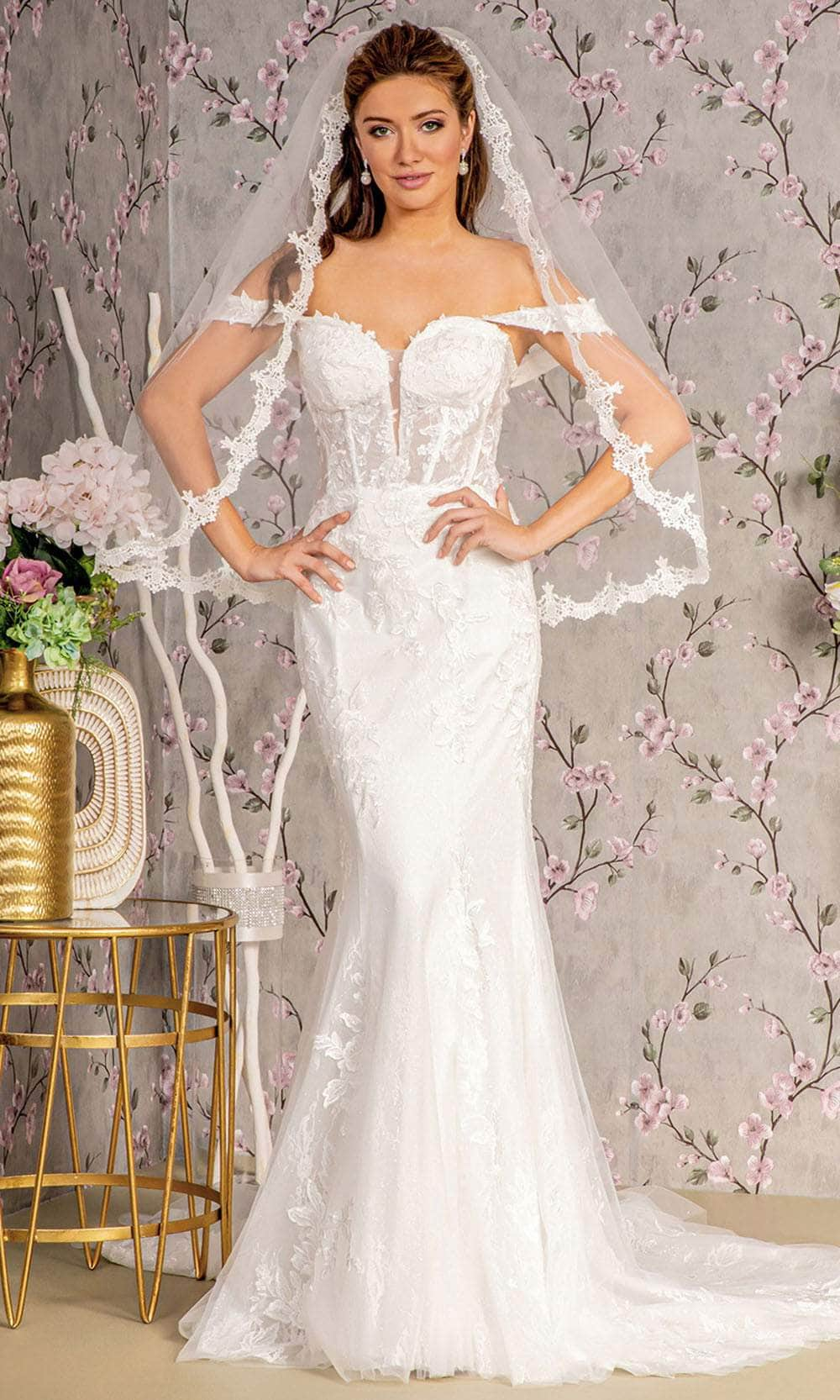 Image of GLS by Gloria Bridal GL3488 - Off-Shoulder Mermaid Bridal Gown