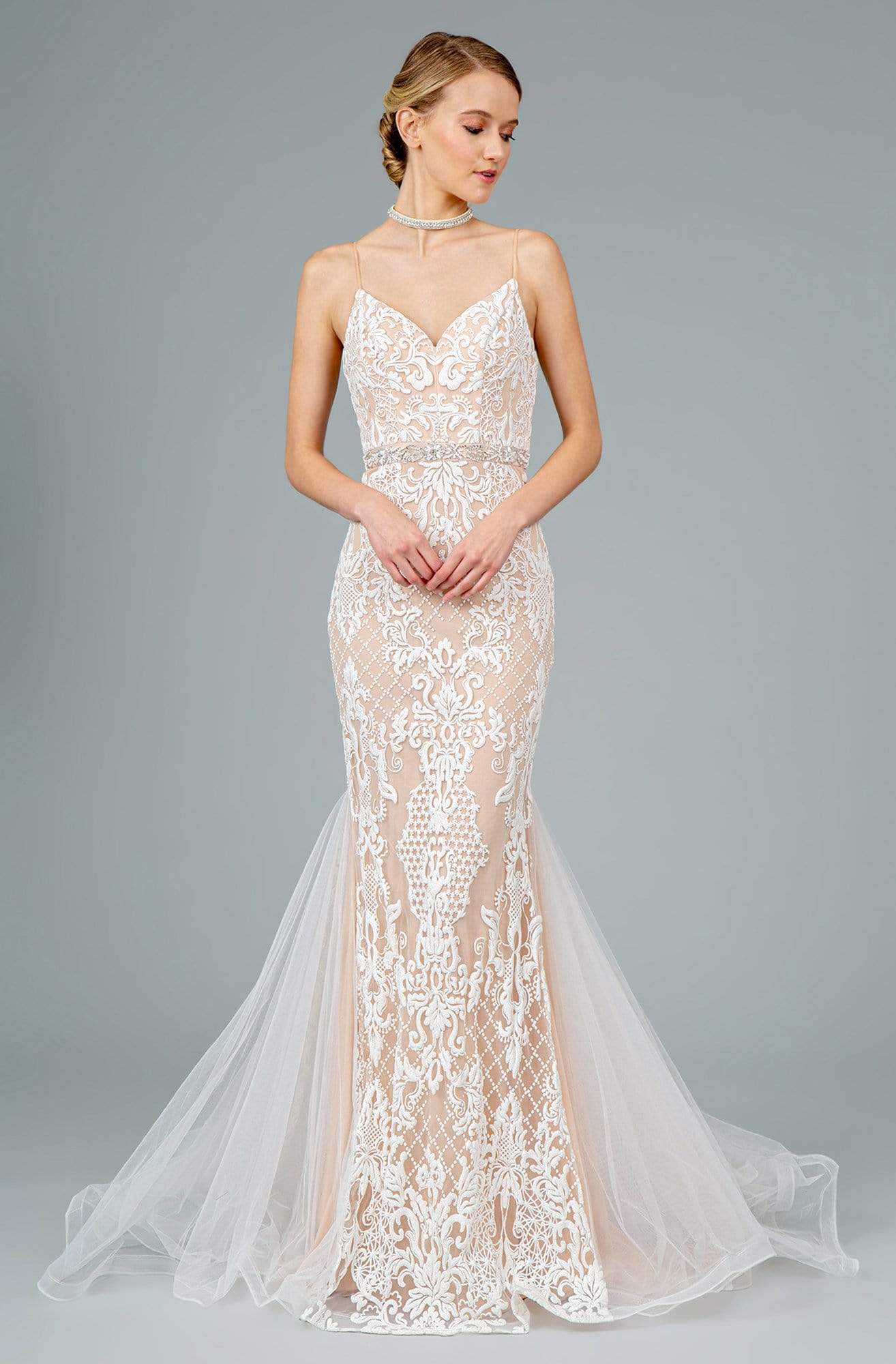 Image of GLS by Gloria - GL2934 Embroidered V-Neck Mermaid Gown