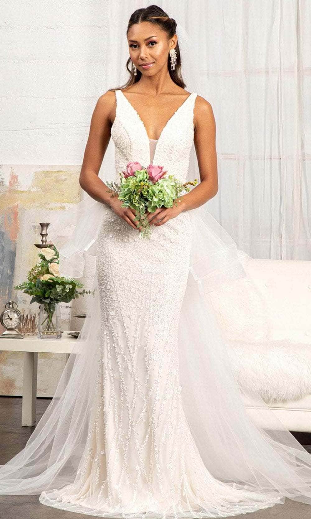 Image of GLS by Gloria GL3014 - Sleeveless V-Neck Wedding Dress