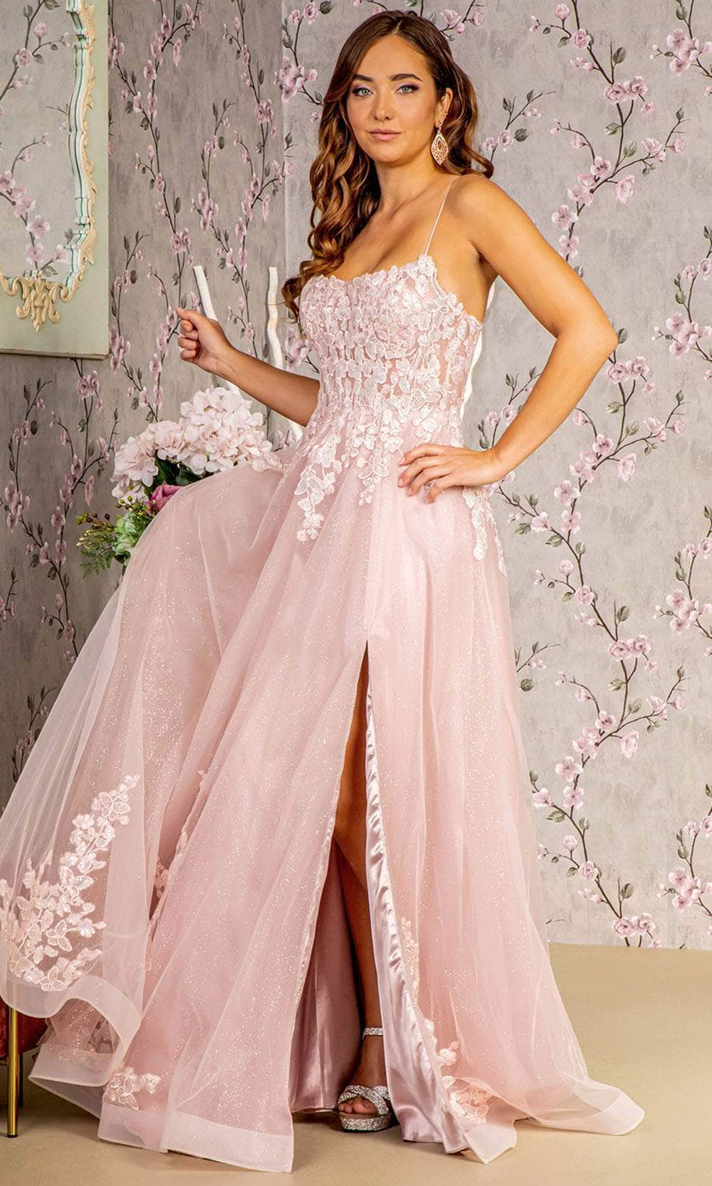 Image of GLS by Gloria GL3328 - Embroidered Scoop Neck Prom Gown