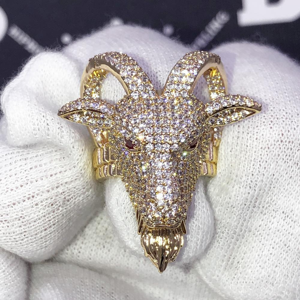 Image of GOAT Iced Out Hip Hop Bling Ring ID 40653978665153