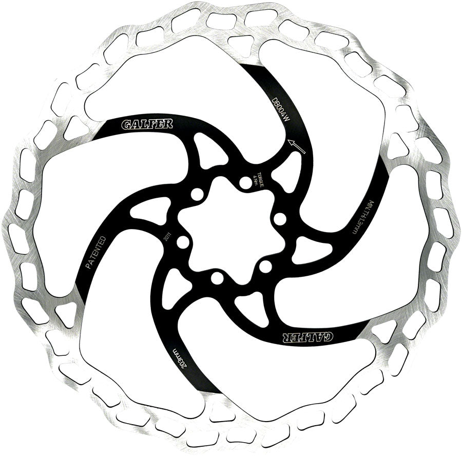 Image of Galfer MTB Disc Brake Rotor - 203mm 6-Bolt 18mm