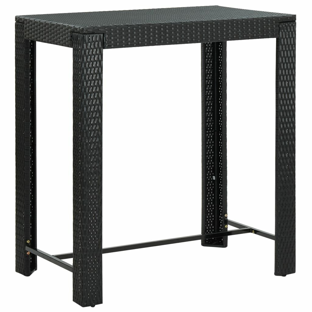 Image of Garden Bar Table Black 394"x238"x435" Poly Rattan