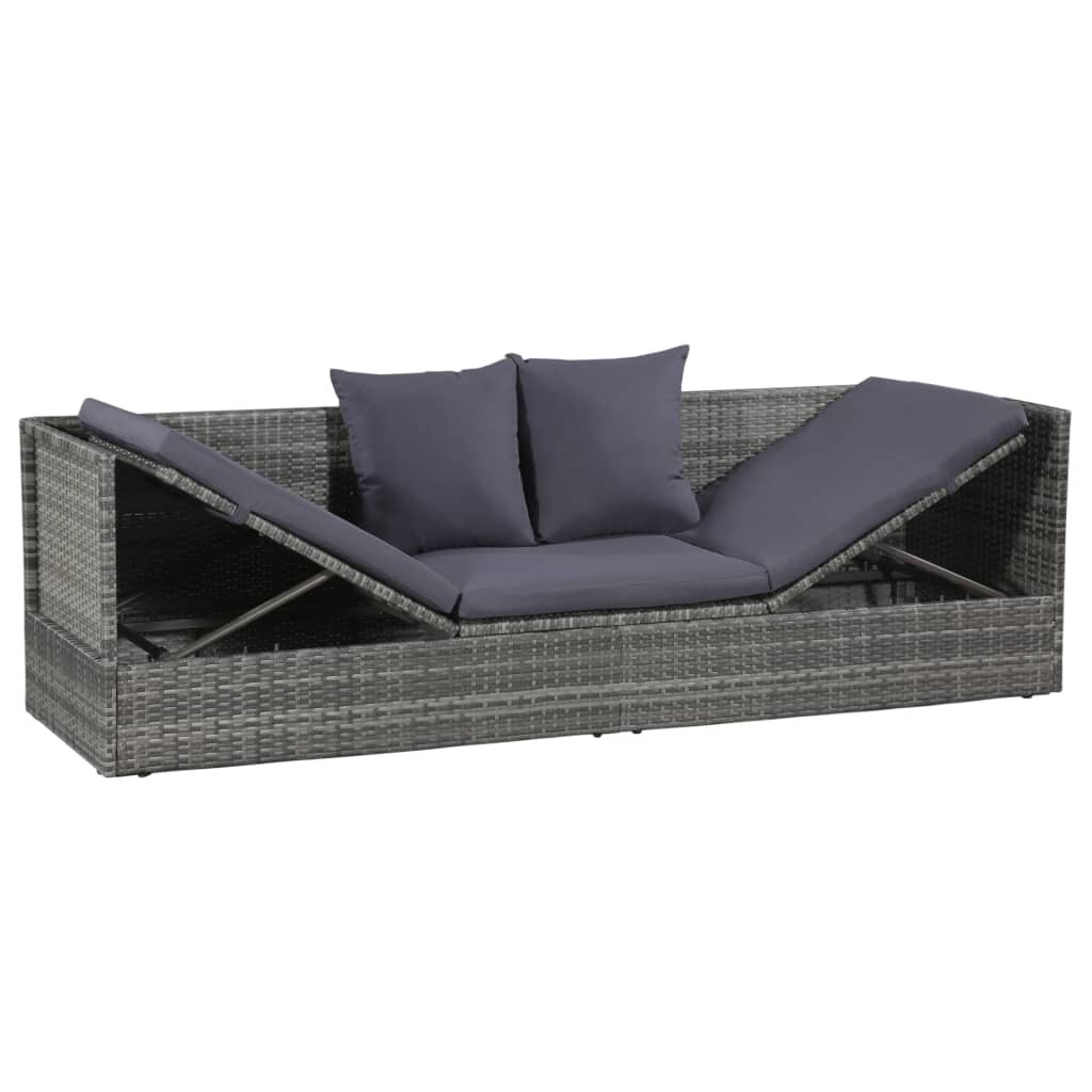 Image of Garden Bed Grey 787"x236" Poly Rattan