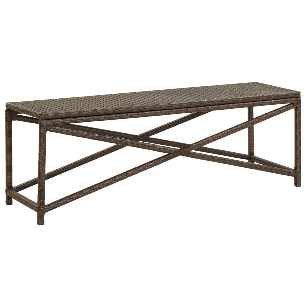 Image of Garden Bench 472" Poly Rattan Brown