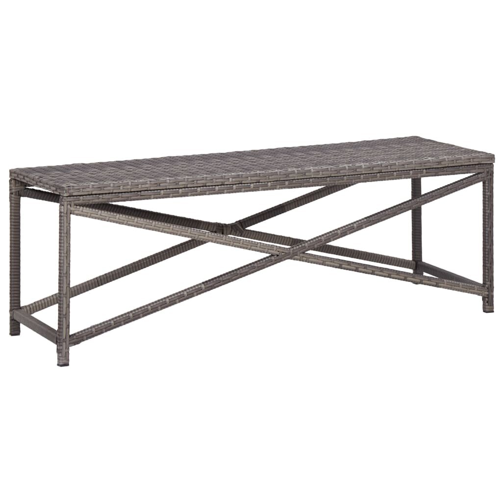 Image of Garden Bench 472" Poly Rattan Gray