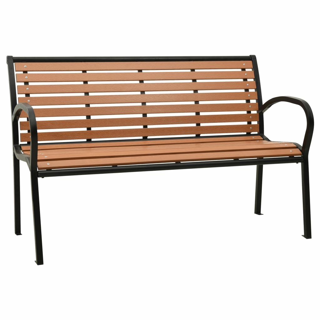 Image of Garden Bench 492" Steel and WPC Black and Brown
