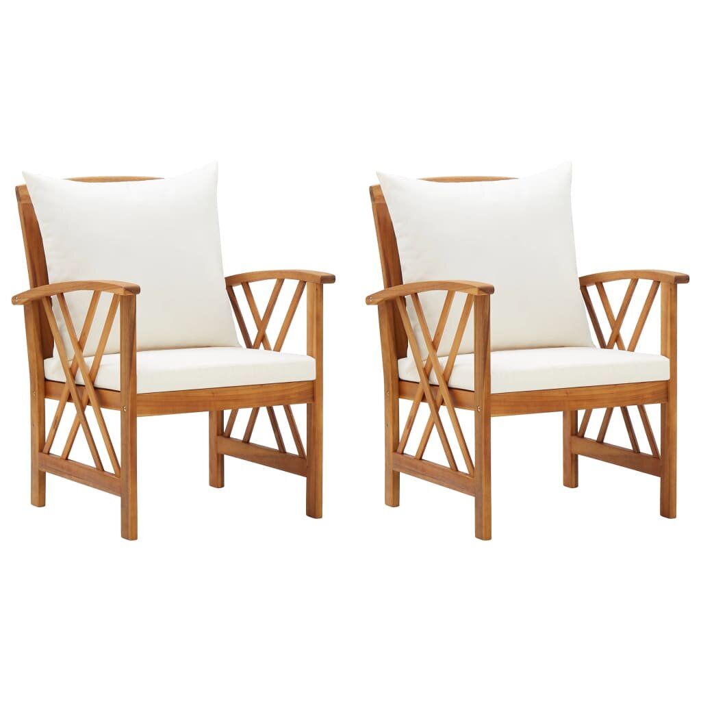 Image of Garden Chairs with Cushions 2 pcs Solid Acacia Wood