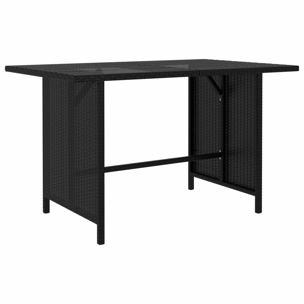 Image of Garden Dining Table Black 433"x276"x256" Poly Rattan