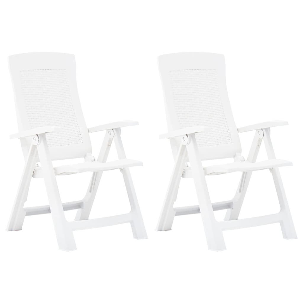 Image of Garden Reclining Chairs 2 pcs Plastic White
