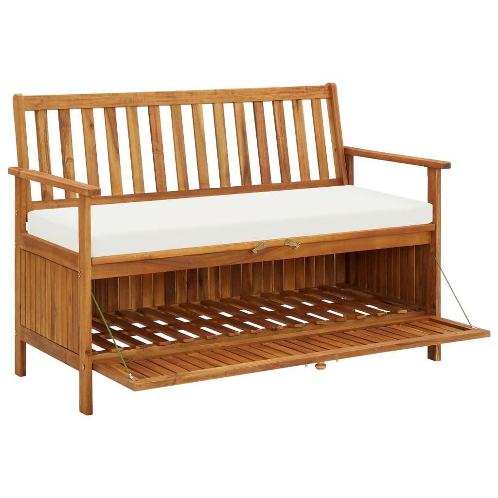 Image of Garden Storage Bench Solid Acacia Wood 472"x248"x331"