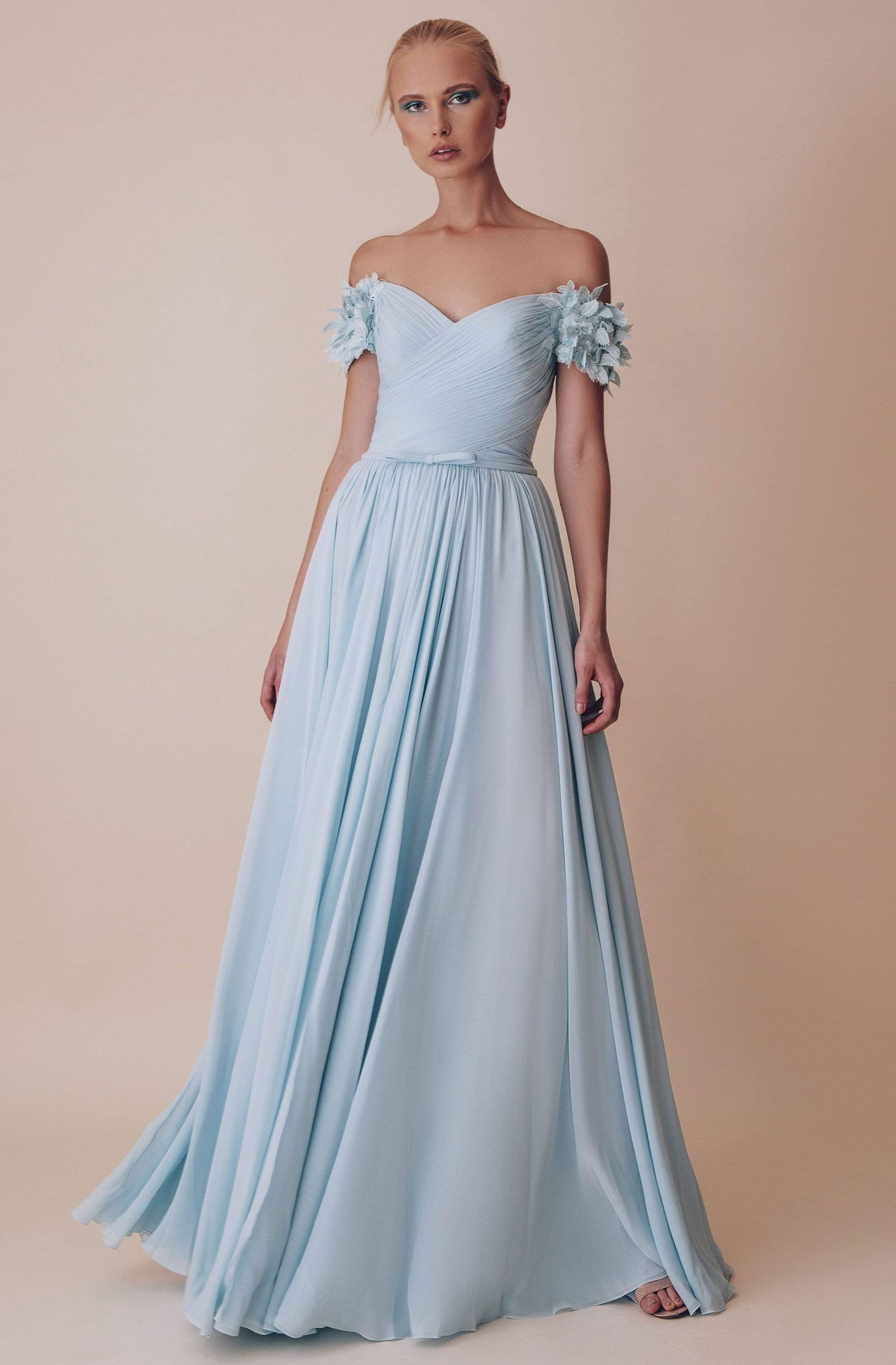 Image of Gatti Nolli Couture - OP-4983 Applique Off-Shoulder A-line Gown