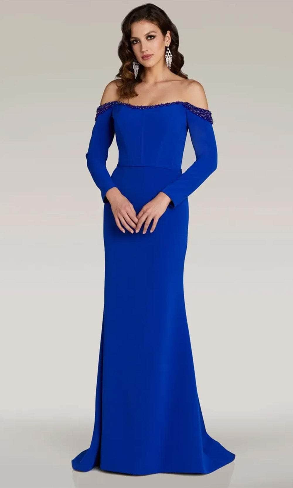 Image of Gia Franco 12311 - Long Sleeve Sheath Evening Dress