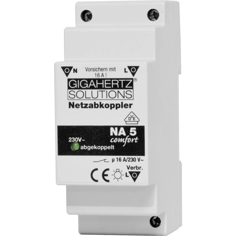 Image of Gigahertz Solutions Mains disconnector 1 pc(s) NA5 Switching voltage (max): 230 V AC 16 A 2300 W Ripple: 8 mV