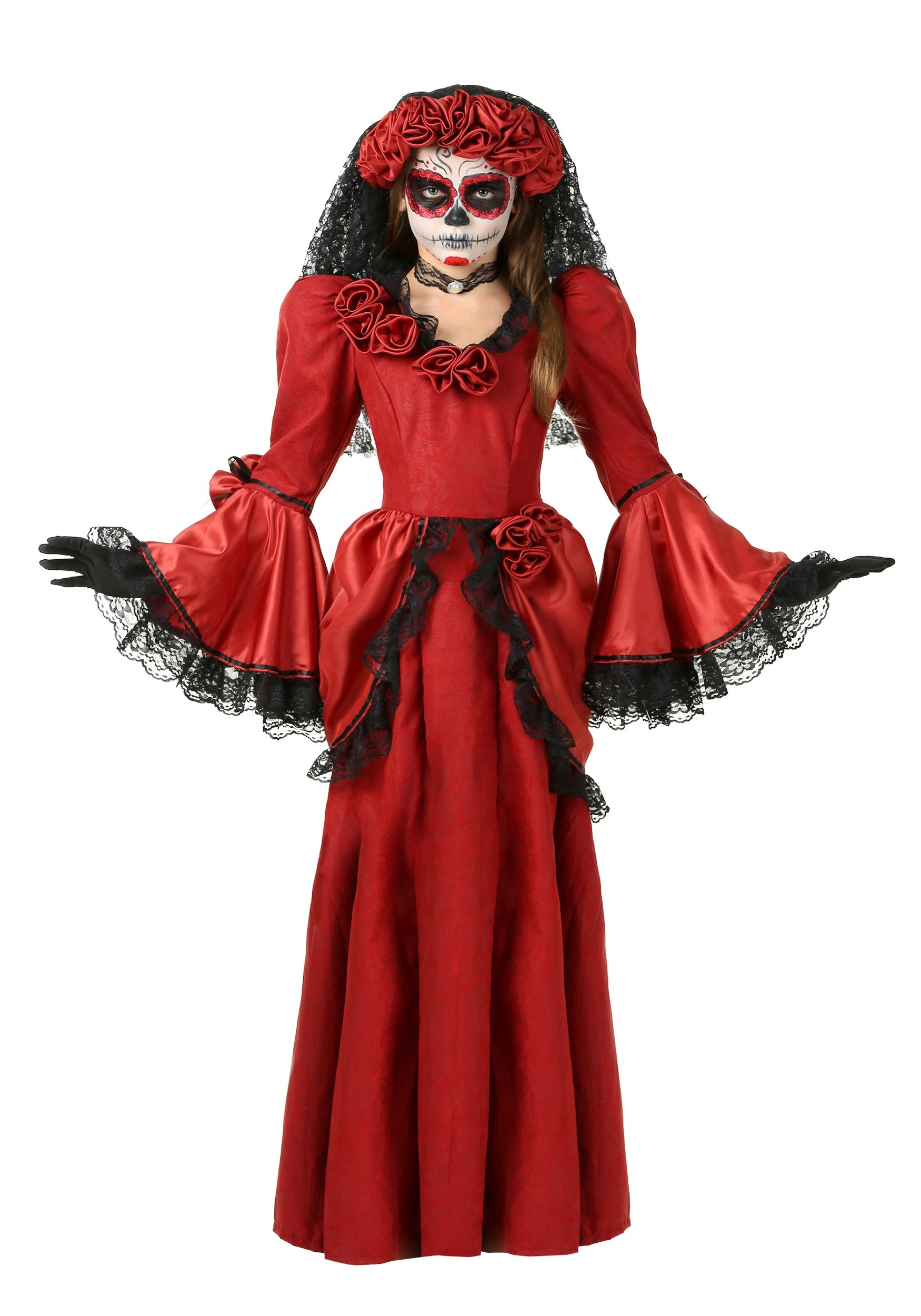 Image of Girl's Day of the Dead Costume ID FUN1156CH-S