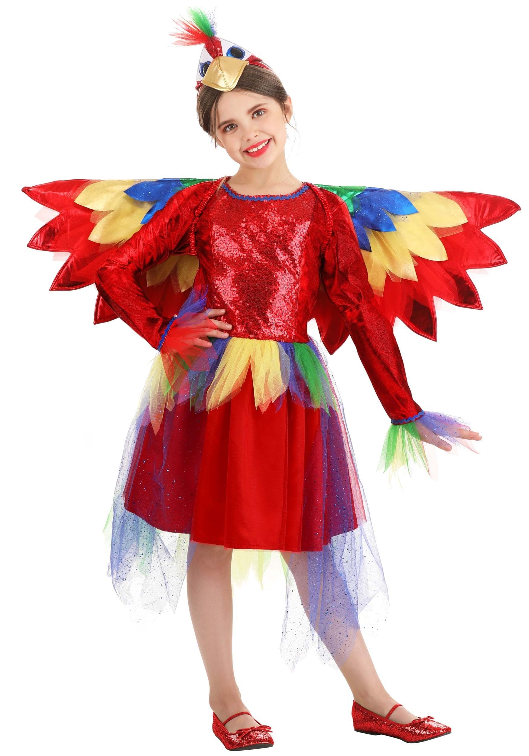 Image of Girl's Tropical Parrot Costume Dress ID FUN2791CH-L